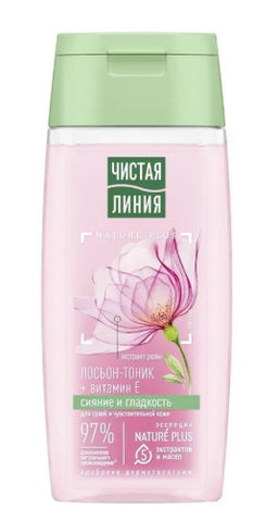 ЧИСТ.ЛИНИЯ очищ.лосьон-тоник д/сух.кожи Лепестки Роз фл.100мл (20шт/кор)