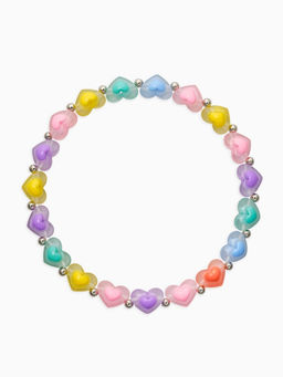 Цена за 2 шт. Бусы детские «Выбражулька. Сердце», цветные в серебре