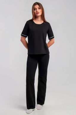 Арт. 10701 Домашняя пижама с брюками 42-50 (5 шт) Цвет:черный