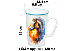 Набор 2 кружек 420 мл 12,5*8,8*13 см Лошади, фарфор - Elan gallery фото 9