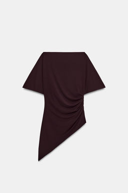 TOP CREPE DRAPEADO / Vino - Zara фото 6