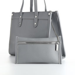 Сумка женская тоут TEXTURA на молнии, с кошельком, 30×10×24 см, серый