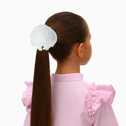 Цена за 6 шт. Бант для волос на резинке «Школьница», воздушная волна, 7 см, белый