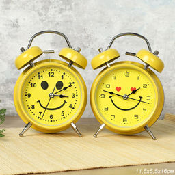 Будильник Смайлик 16 см / 6040-3 /уп 50/