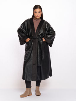 Плащ кожаный TKA05221BLK01