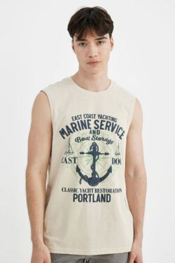 Regular Fit Bask?l? Bisiklet Yaka Atlet