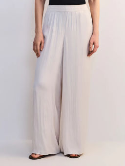 Брюки-палаццо с эластичным поясом из жатой ткани ZR2605012120-60 / Zarina