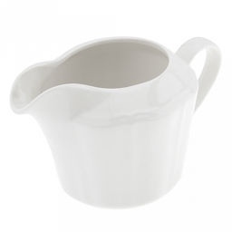 "Совершенство" Сливочник (молочник) фарфоровый 250мл, 13,7х8,4см h8,2см, белый, рельефный декор (Китай)