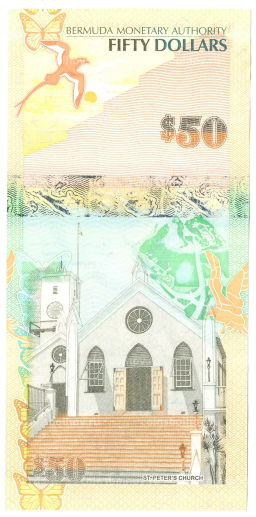 Банкнота 50 долларов 2009 года Бермудские острова
