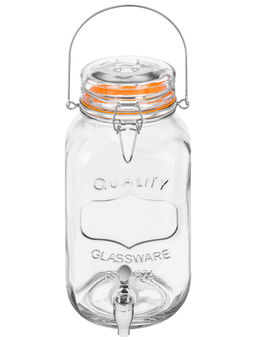 Диспенсер для холодных напитков с краном 3,78 л 19*14*30 см "Glaskraft"+крыш. с мет. зажим.и сил.упл