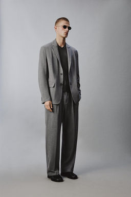 BLAZER RELAXED FIT TRAJE ESPIGA / Gris