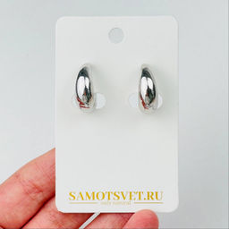 Швензы серьги "Конго" родированные