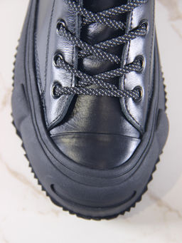 Ботинки 217.PODYUM151bl.Черный/байка