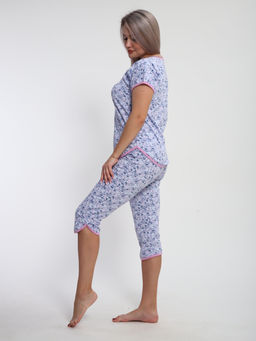 М427 Пижама Ретро кулирка (цветы на сиреневом)