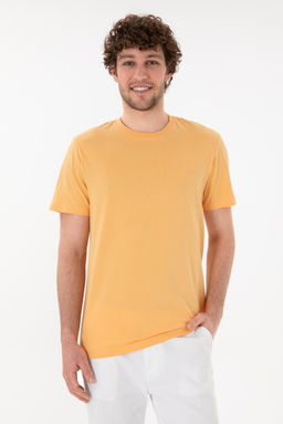 Erkek Regular Fit Bisiklet Yaka Turuncu Basic Ti__rt Sepette S_rpriz _ndirim