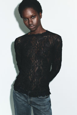 LACE LONG SLEEVE TOP