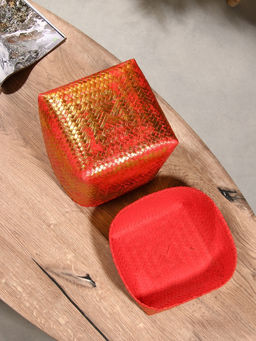 Корзинка плетёная «Голден», 20×20×26 см, розовая