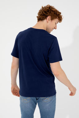 Мужская темно-синяя футболка с круглым вырезом Неожиданная скидка в корзине - U.s. polo assn фото 5