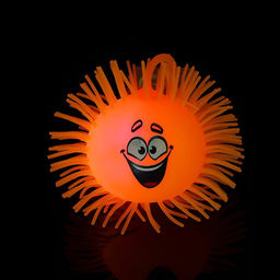 Цена за 12 шт. Мяч детский резиновый ёжка «Гарри», резиновый, световой, цвета МИКС