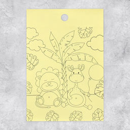 Цена за 10 шт. Наклейки детские бумажные «Джунгли», c раскраской на обороте, 10×14 см