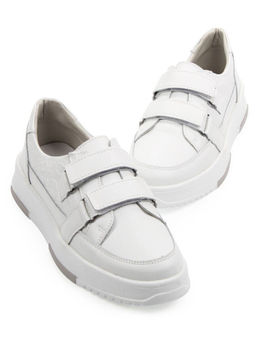 03-C138-9 WHITE Полуботинки спортивные женские (натуральная кожа)
