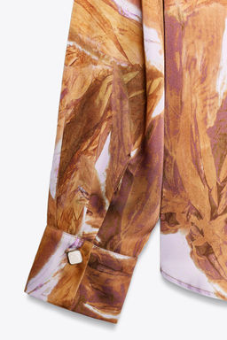 PRINTED SATIN SHIRT - Zara фото 18