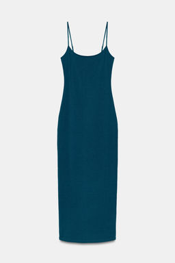 VESTIDO MIDI TIRANTES / Azul pato - Zara фото 6