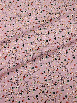 Штапель Премиум Цветочная паутинка цв.сиренево-розовый, ш.1.45м, вискоза-100%, 120гр/м.кв