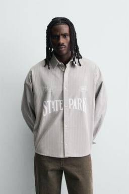 CONTRAST EMBROIDERED STRIPED SHIRT - Zara фото 9