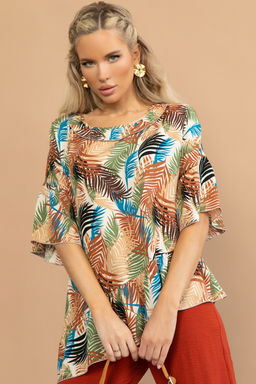 Туника Насладись моментом (листья/беж) - Эльза фото 7