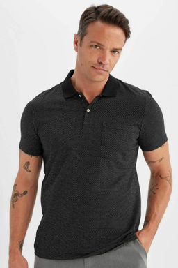 Slim Fit Dar Kesim Basic Duz K?sa Kollu Polo Tisort - Defacto фото 2