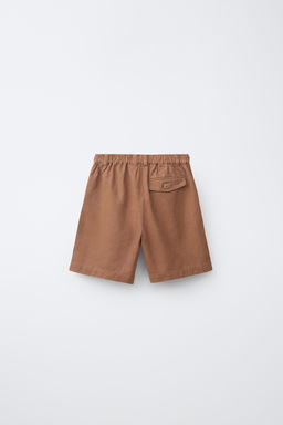 BERMUDA CON ALGOD?N Y LINO / Caramelo - Zara фото 2