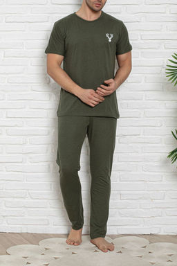 Trendyolmilla Man Lacivert Regular Fit Orme Pijama Tak?m? TMNSS25PT00040