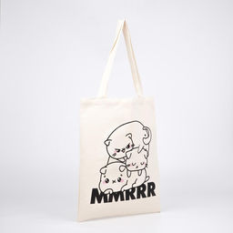 Сумка-шопер Милый котик без молнии, без подкладки, цвет бежевый - Nazamok фото 2