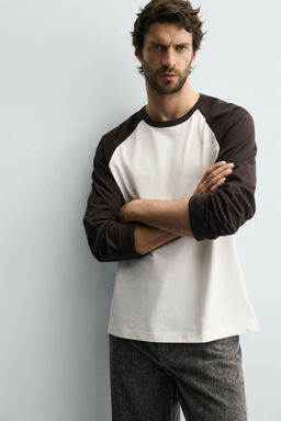 COLOUR BLOCK RAGLAN SLEEVE T-SHIRT - Zara фото 6