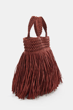MINI BOLSO DE MANO FLECOS / Rojo Burdeos - Zara фото 4