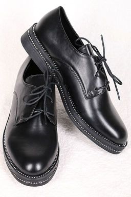 Туфли женские черные без каблука