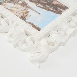 Фоторамка пластик 10х15 см "Узоры из листьев" белая 23,7х19,3 см