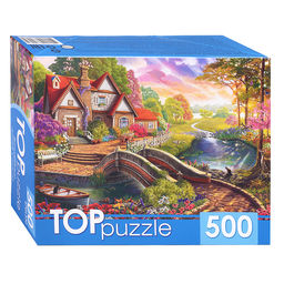 Пазлы 500 TOPpuzzle "Волшебный домик у моста"