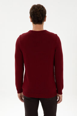 Erkek Slim Fit Bisiklet Yaka Bordo Kazak - U.s. polo assn фото 5
