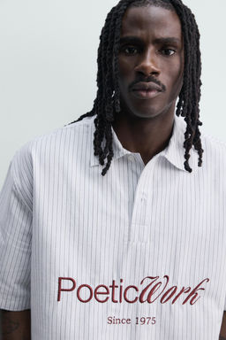 Поло CAMISA POLO BOXY FIT в полоску