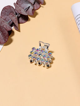 Цена за 6 шт. Крабик для волос «Классик», 2.5 см, серебро