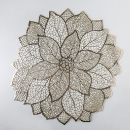 Цена за 12 шт. Салфетка сервировочная на стол Доляна Цветок, d=43 см, цвет золотой  фото 4