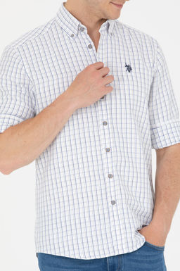 U. S. Polo Assn Мужская темно-синяя белая рубашка в клетку - U.s. polo assn фото 6