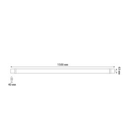 ULZ-P82-45W/SPBR IP65 CLEAR Светильник для растений светодиодный линейный, 1500мм. Пластик. Спектр для рассады и досвечивания в период роста. TM ФитоЛето