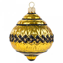 Елочная игрушка фигурка стеклянная Фонарик ажурный-3 д7,8см, h10,3см, ручная художественная роспись, подарочная упаковка (Россия)