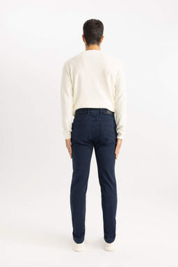 Длинные брюки из твила прямого кроя узкого кроя - Defacto фото 8