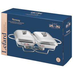 МАРМИТ ДВОЙНОЙ LEFARD СЕРИЯ HARMONY СО СТЕКЛЯННЫМИ ФОРМАМИ ДЛЯ ЗАПЕКАНИЯ, 1,6Л/1,6Л фото 2