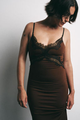 CONTRAST LACE DRESS - Zara фото 2