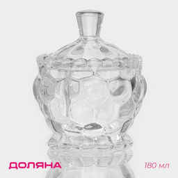 Сахарница Доляна «Гранатовый браслет», 180 мл, 8.5×10 см, стекло